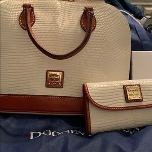 Dooney and Bourke winter white purse and wallet
